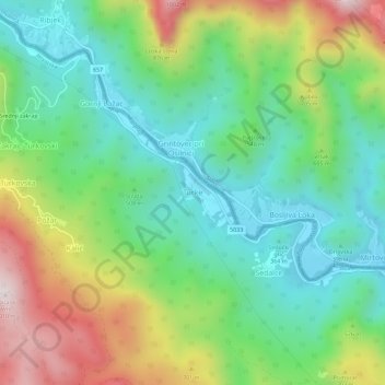 Turke topographic map, elevation, terrain