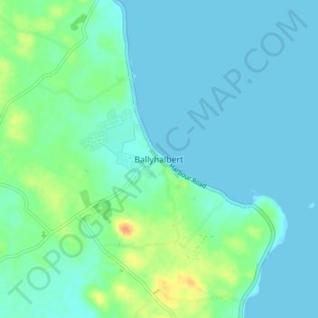 Ballyhalbert topographic map, elevation, terrain