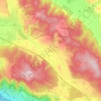 Nesselwangen topographic map, elevation, terrain