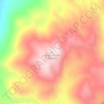 Qurnet Al Sawda topographic map, elevation, terrain