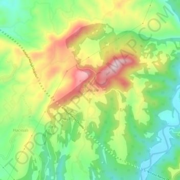 Uzunkale topographic map, elevation, terrain