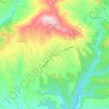 Apesia topographic map, elevation, terrain