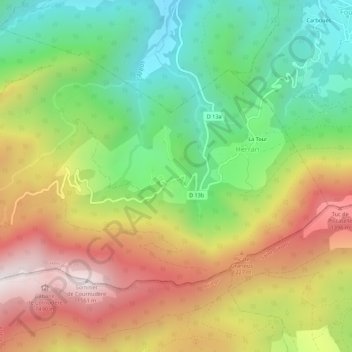 Labaderque topographic map, elevation, terrain