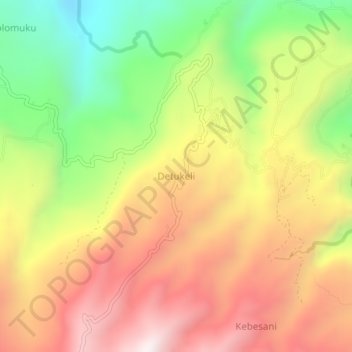 Detukeli topographic map, elevation, terrain