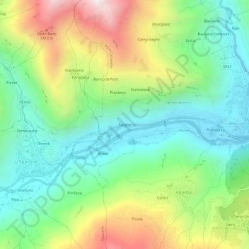 Fasane topographic map, elevation, terrain