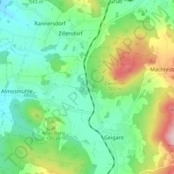 Beckenhöhle topographic map, elevation, terrain