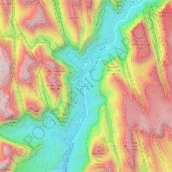 Zion Lodge topographic map, elevation, terrain