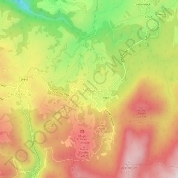 Cesuna topographic map, elevation, terrain