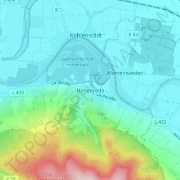 Hohenrode topographic map, elevation, terrain