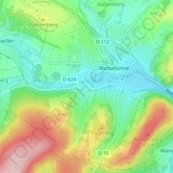 Brechlingen topographic map, elevation, terrain