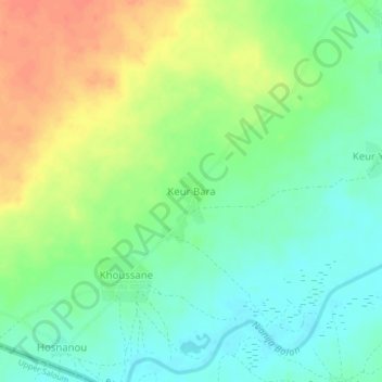 Keur Bara topographic map, elevation, terrain