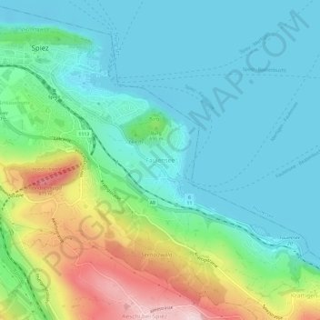Faulensee topographic map, elevation, terrain