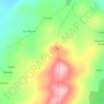Coto de Agudel topographic map, elevation, terrain