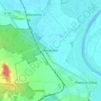 Merschwitz topographic map, elevation, terrain