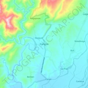 Danglas topographic map, elevation, terrain