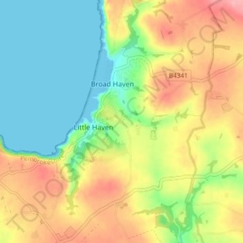 Walton West topographic map, elevation, terrain