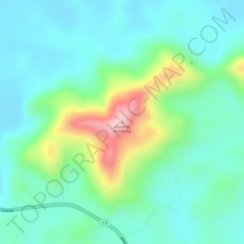 Gunung Senibong topographic map, elevation, terrain