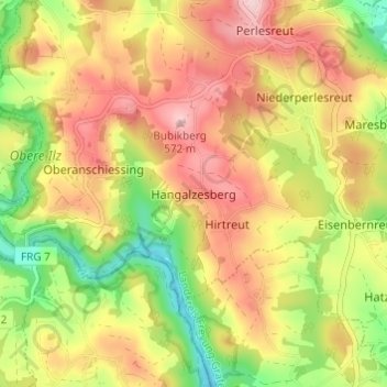 Hangalzesberg topographic map, elevation, terrain