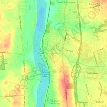 Thompsonville topographic map, elevation, terrain