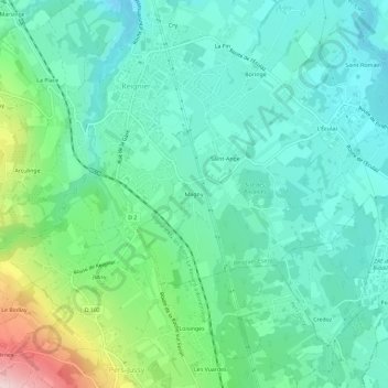 Magny topographic map, elevation, terrain