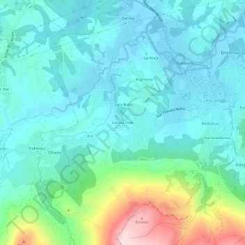 Larrun Zola topographic map, elevation, terrain