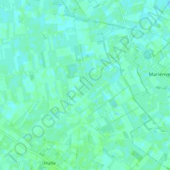 Halle-Heide topographic map, elevation, terrain