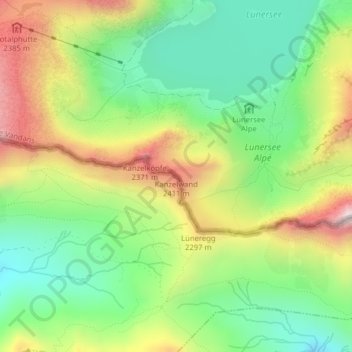 Kanzelwand topographic map, elevation, terrain