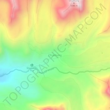 Chukhung topographic map, elevation, terrain