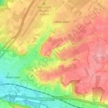 Waterval topographic map, elevation, terrain