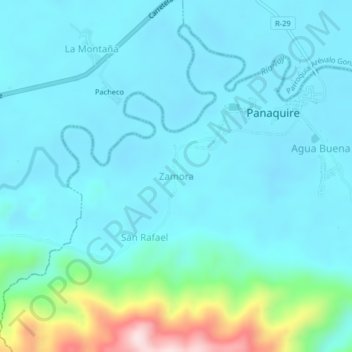 Zamora topographic map, elevation, terrain