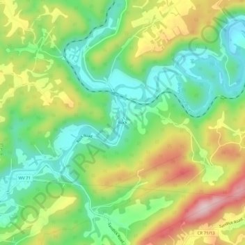 Rock topographic map, elevation, terrain