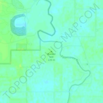 Bunker Hill topographic map, elevation, terrain