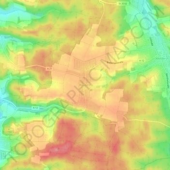 Reutern topographic map, elevation, terrain