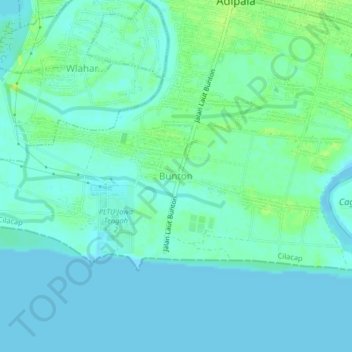 Bunton topographic map, elevation, terrain