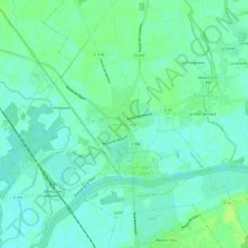 Saint-Usage topographic map, elevation, terrain
