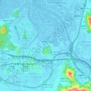 山貝村 topographic map, elevation, terrain