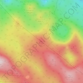 Sapan topographic map, elevation, terrain