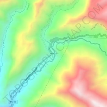 Marcas topographic map, elevation, terrain