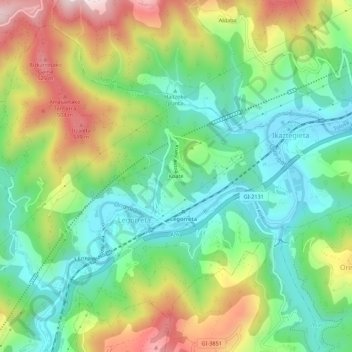 Koate topographic map, elevation, terrain