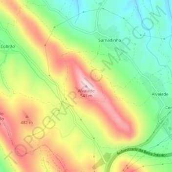 Alvaiade topographic map, elevation, terrain