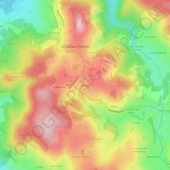 Salorge topographic map, elevation, terrain