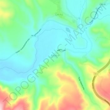 Bağlıca topographic map, elevation, terrain