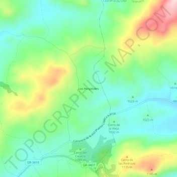 Los Hospitales topographic map, elevation, terrain