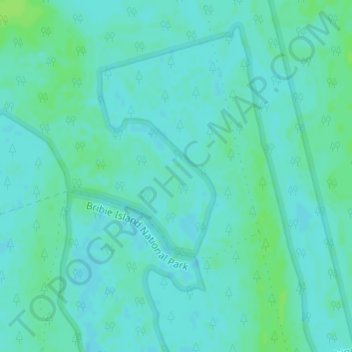 Bribie Island topographic map, elevation, terrain