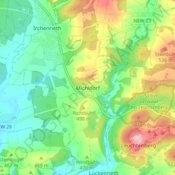 Michldorf topographic map, elevation, terrain