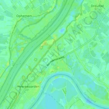 Veluwe topographic map, elevation, terrain