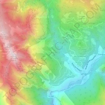 Le Blaquet topographic map, elevation, terrain