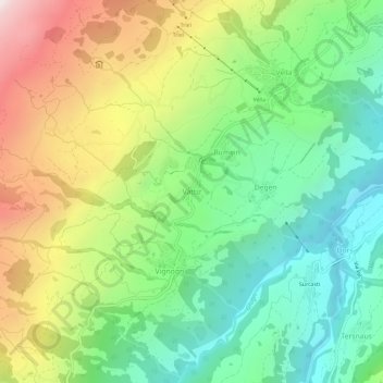 Vattiz topographic map, elevation, terrain