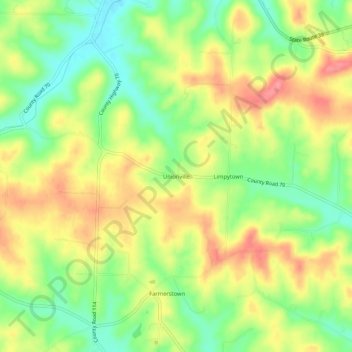 Unionville topographic map, elevation, terrain