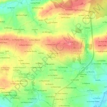 Le Bas Torial topographic map, elevation, terrain